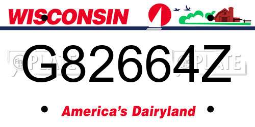 G82664Z Wisconsin License Plate