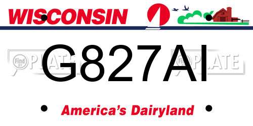 G827AI Wisconsin License Plate