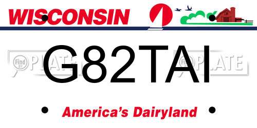 G82TAI Wisconsin License Plate