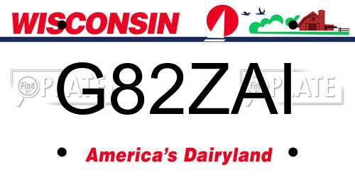 G82ZAI Wisconsin License Plate