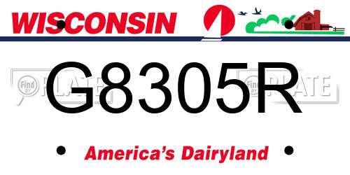 G8305R Wisconsin License Plate