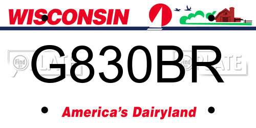G830BR Wisconsin License Plate