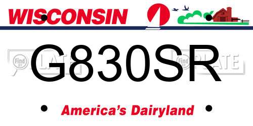 G830SR Wisconsin License Plate