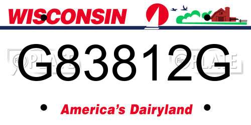 G83812G Wisconsin License Plate