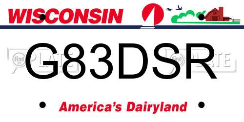 G83DSR Wisconsin License Plate