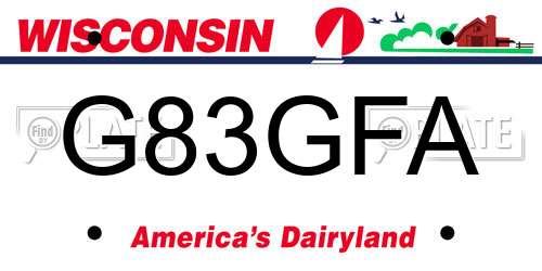G83GFA Wisconsin License Plate