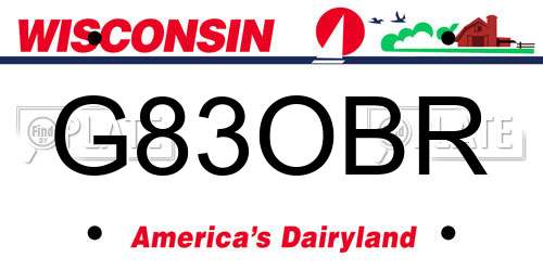 G83OBR Wisconsin License Plate