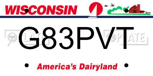 G83PVT Wisconsin License Plate