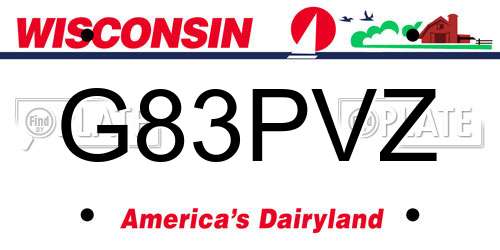 G83PVZ Wisconsin License Plate