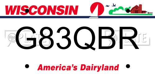 G83QBR Wisconsin License Plate