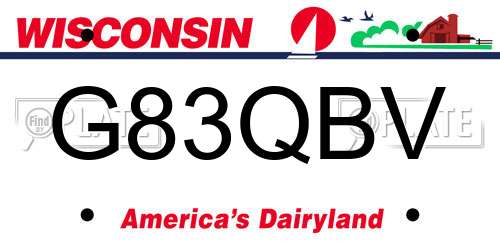 G83QBV Wisconsin License Plate