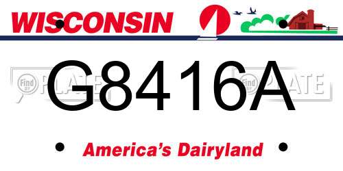 G8416A Wisconsin License Plate