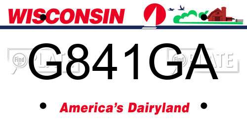G841GA Wisconsin License Plate