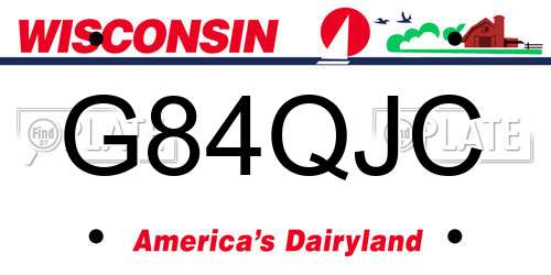 G84QJC Wisconsin License Plate