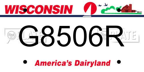 G8506R Wisconsin License Plate