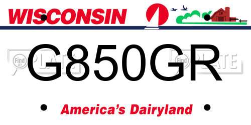 G850GR Wisconsin License Plate