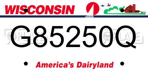 G85250Q Wisconsin License Plate
