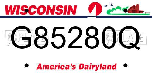 G85280Q Wisconsin License Plate