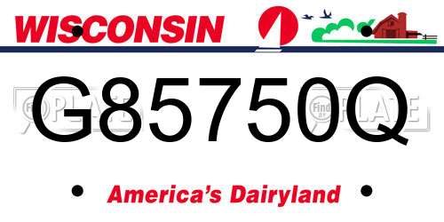 G85750Q Wisconsin License Plate