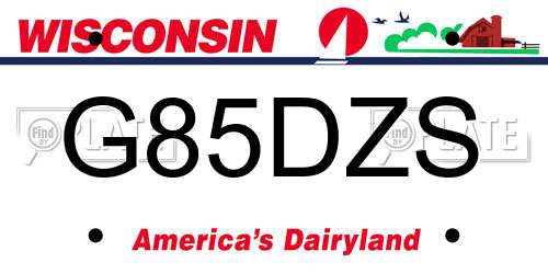 G85DZS Wisconsin License Plate
