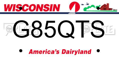 G85QTS Wisconsin License Plate