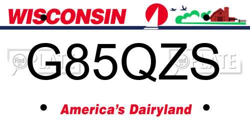 G85QZS Wisconsin License Plate