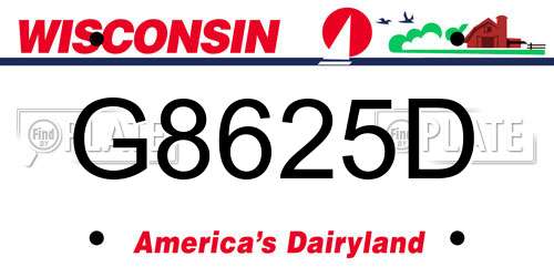 G8625D Wisconsin License Plate