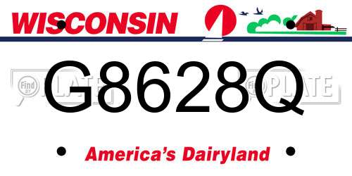 G8628Q Wisconsin License Plate