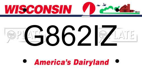 G862IZ Wisconsin License Plate