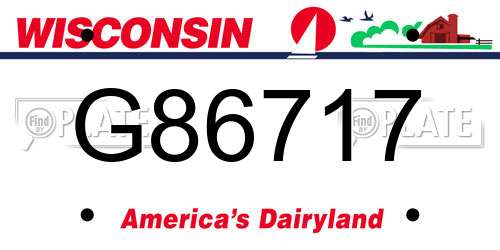 G86717 Wisconsin License Plate