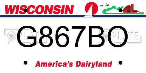 G867BO Wisconsin License Plate