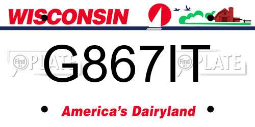 G867IT Wisconsin License Plate