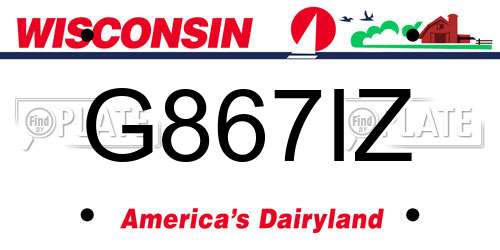 G867IZ Wisconsin License Plate