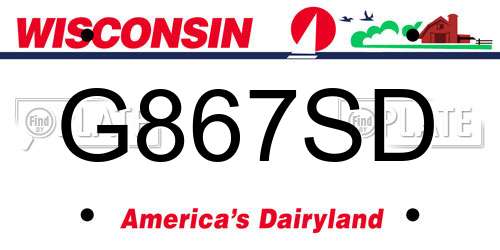 G867SD Wisconsin License Plate