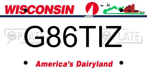 G86TIZ Wisconsin License Plate