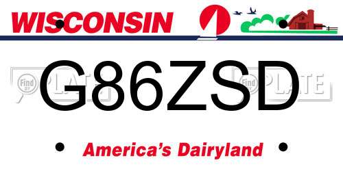 G86ZSD Wisconsin License Plate