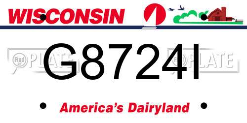 G8724I Wisconsin License Plate