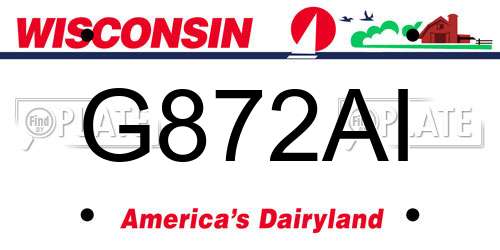 G872AI Wisconsin License Plate