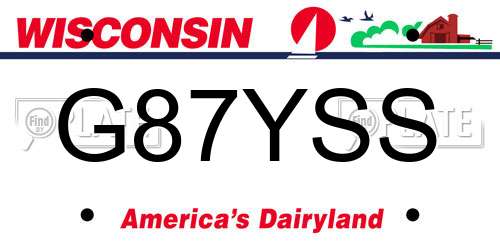 G87YSS Wisconsin License Plate