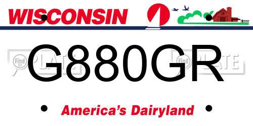 G880GR Wisconsin License Plate