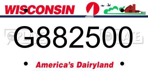 G882500 Wisconsin License Plate
