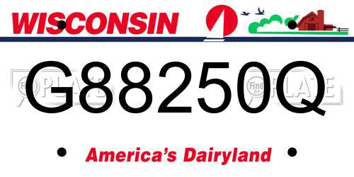 G88250Q Wisconsin License Plate