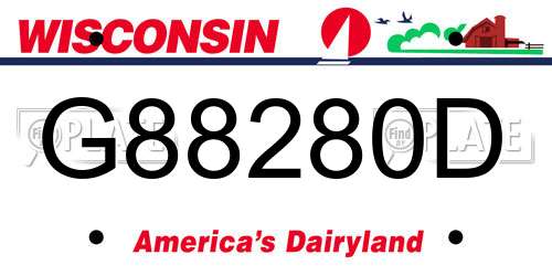G88280D Wisconsin License Plate