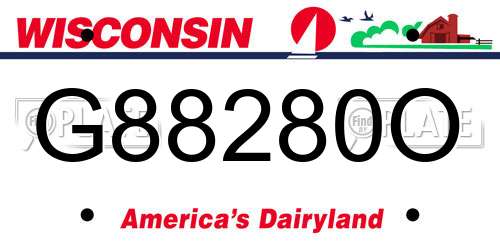 G88280O Wisconsin License Plate
