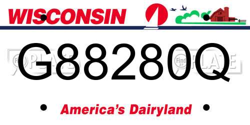 G88280Q Wisconsin License Plate
