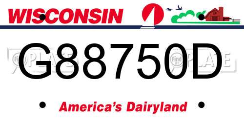G88750D Wisconsin License Plate