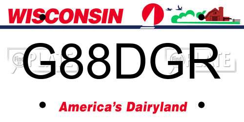G88DGR Wisconsin License Plate