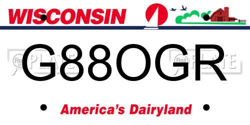 G88OGR Wisconsin License Plate