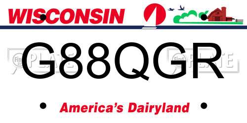 G88QGR Wisconsin License Plate