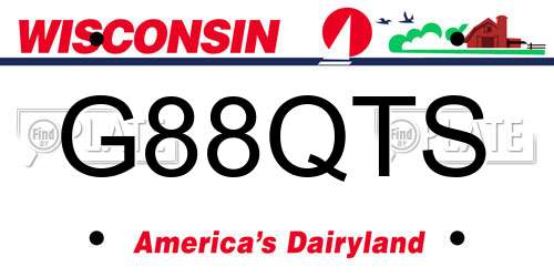 G88QTS Wisconsin License Plate